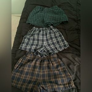 Shein Plaid Elastic Waist Shorts